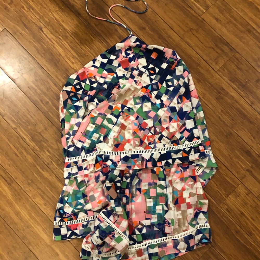 Tie neck romper